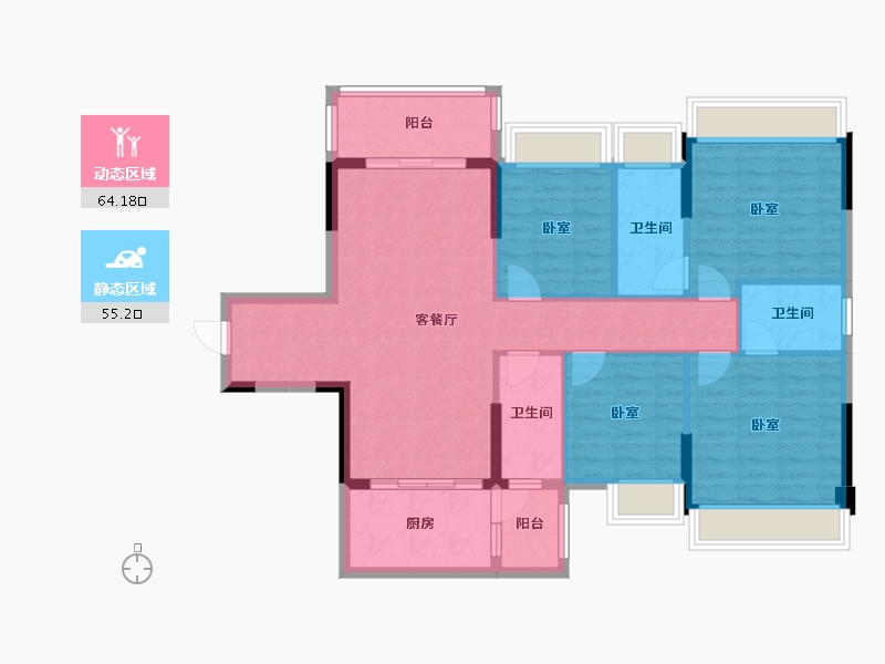 广东省-阳江市-宏强时代-107.59-户型库-动静分区