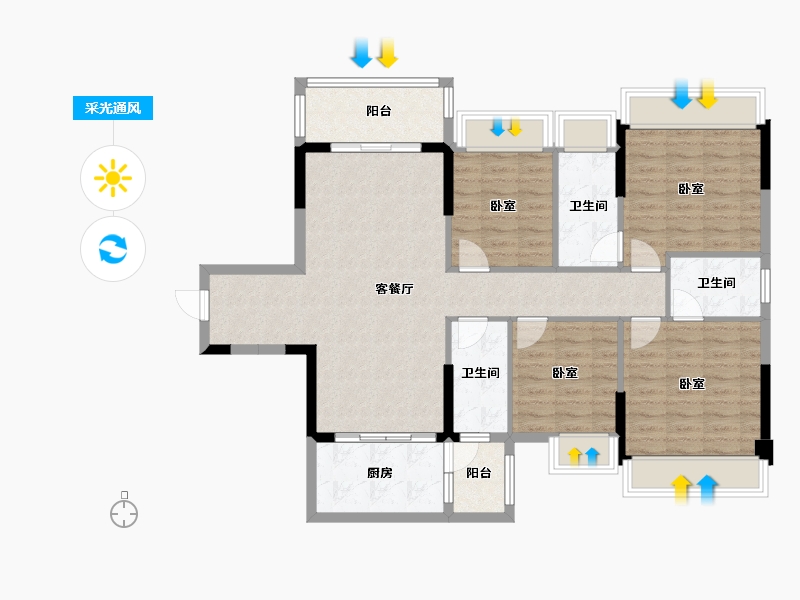 广东省-阳江市-宏强时代-107.59-户型库-采光通风