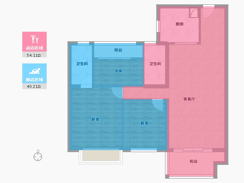 湖南省-常德市-碧桂园·翘楚棠-84.25-户型库-动静分区