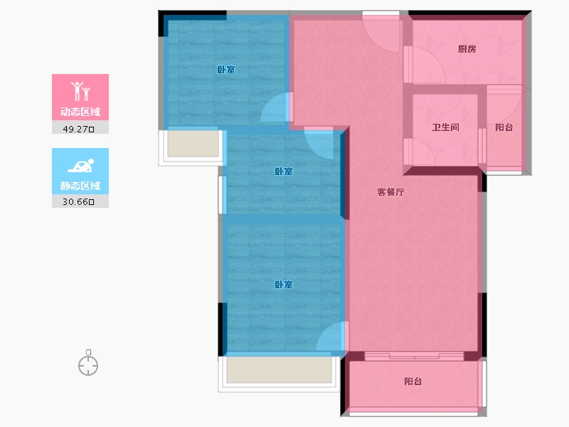 湖南省-常德市-中夏颐苑-70.14-户型库-动静分区