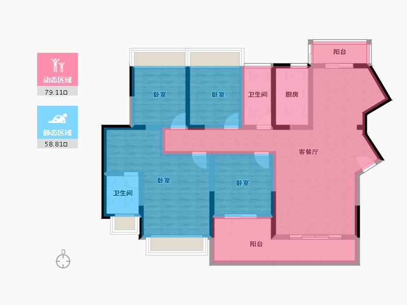 湖南省-常德市-中夏颐苑-121.84-户型库-动静分区