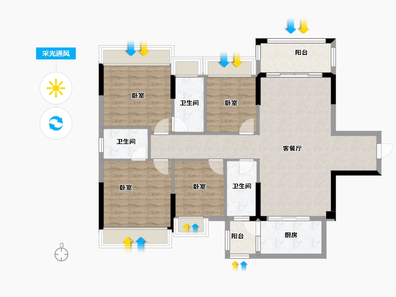 广东省-阳江市-宏强时代-108.82-户型库-采光通风