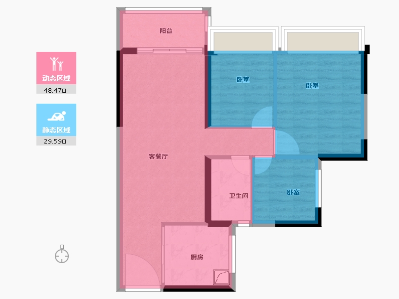 广东省-阳江市-碧桂园中兴江山府-70.00-户型库-动静分区