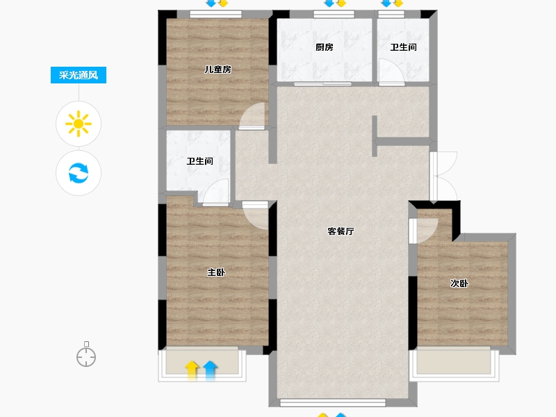 吉林省-长春市-保利和光尘樾-91.18-户型库-采光通风