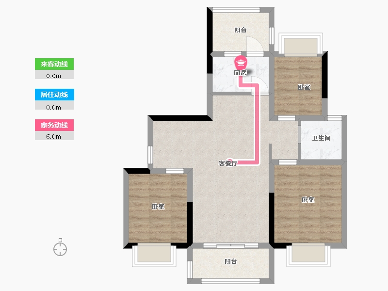 湖南省-岳阳市-星河尚层-71.77-户型库-动静线