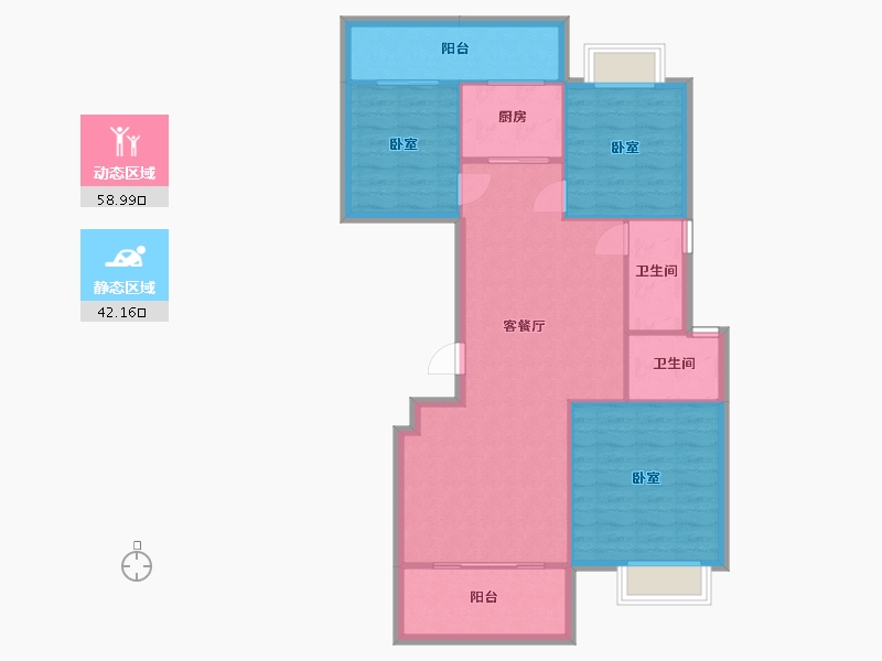 湖南省-衡阳市-向阳花苑-92.14-户型库-动静分区