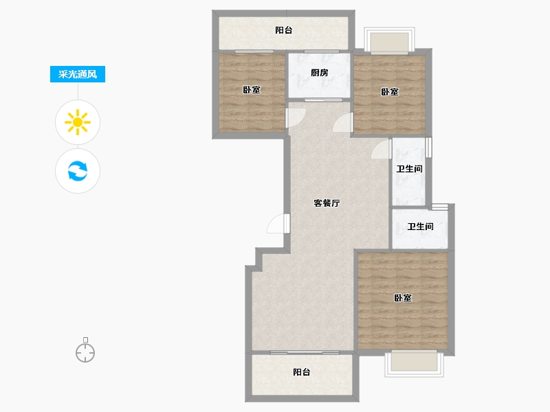 湖南省-衡阳市-向阳花苑-92.14-户型库-采光通风