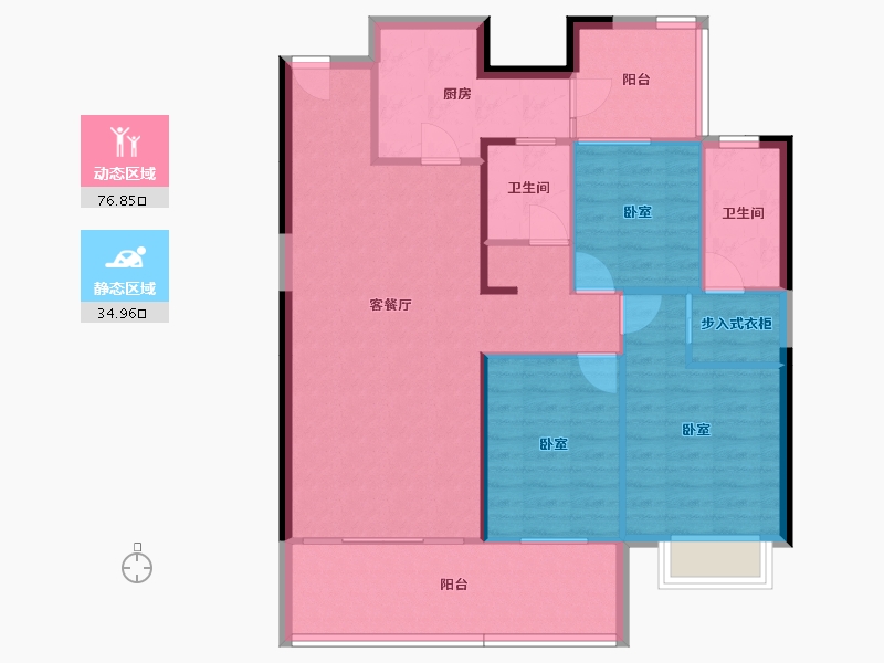 湖南省-衡阳市-愿景铂悦府-102.11-户型库-动静分区