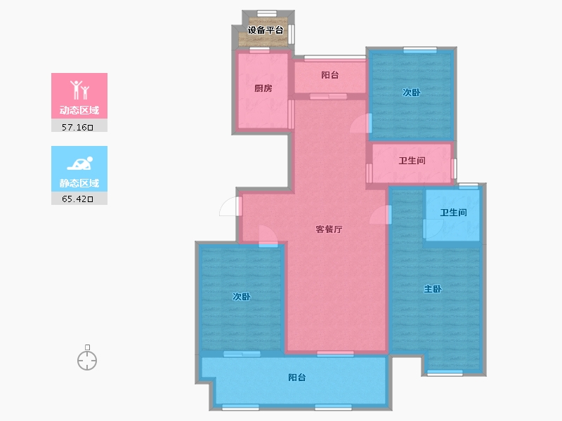 江苏省-南通市-润泽嘉园-111.00-户型库-动静分区