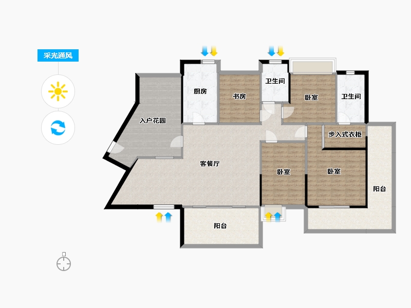 湖南省-衡阳市-珠江愉景南苑-164.02-户型库-采光通风