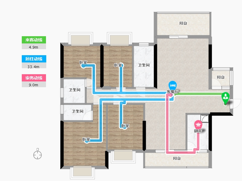 广东省-梅州市-飞翔云数码港-117.91-户型库-动静线