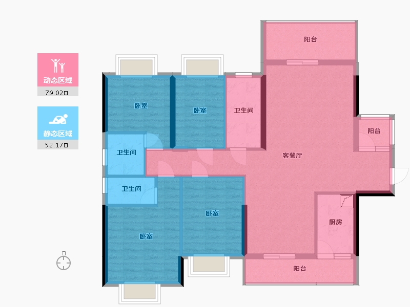 广东省-梅州市-飞翔云数码港-117.91-户型库-动静分区