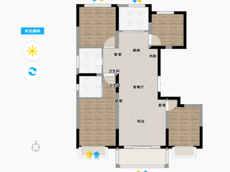 河南省-商丘市-国奥·玫瑰园-114.52-户型库-采光通风