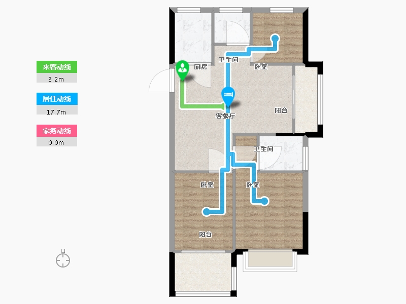 浙江省-嘉兴市-梅里江南-74.01-户型库-动静线