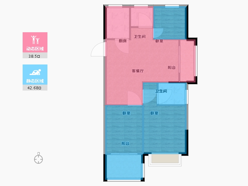 浙江省-嘉兴市-梅里江南-74.01-户型库-动静分区