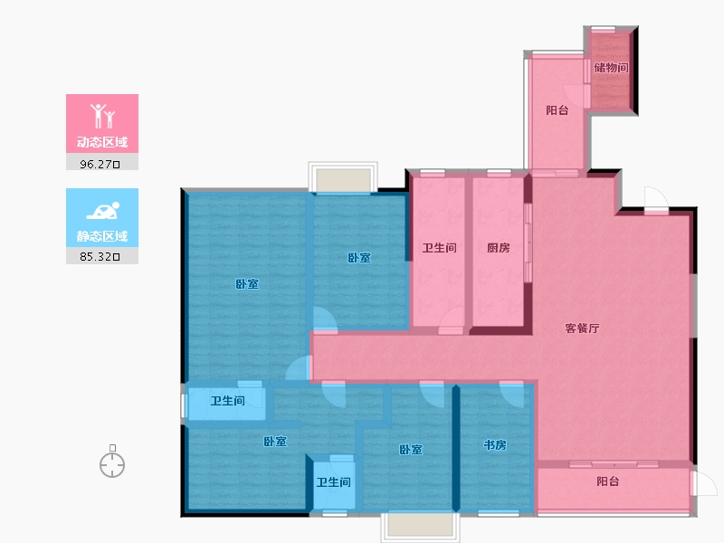 广东省-东莞市-望景台-161.46-户型库-动静分区