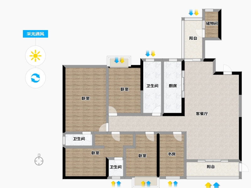 广东省-东莞市-望景台-161.46-户型库-采光通风