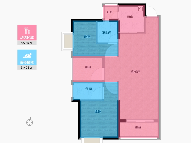 广东省-佛山市-保利珑门-72.18-户型库-动静分区