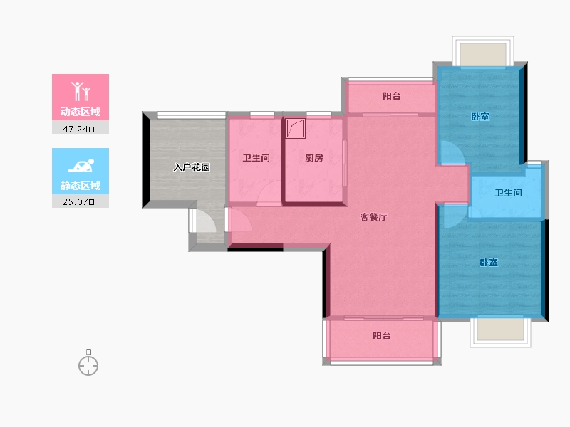 广东省-东莞市-御河湾花园-73.07-户型库-动静分区