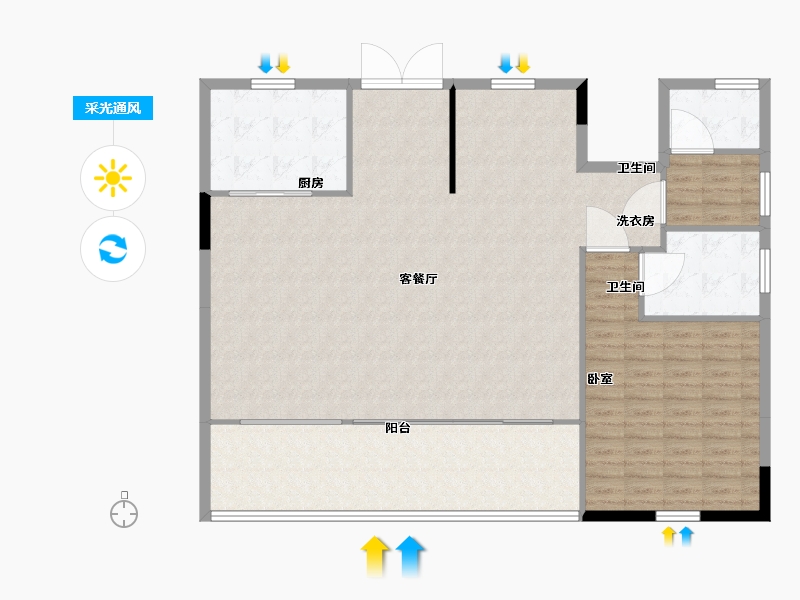 江苏省-苏州市-中梁独墅御湖-132.00-户型库-采光通风