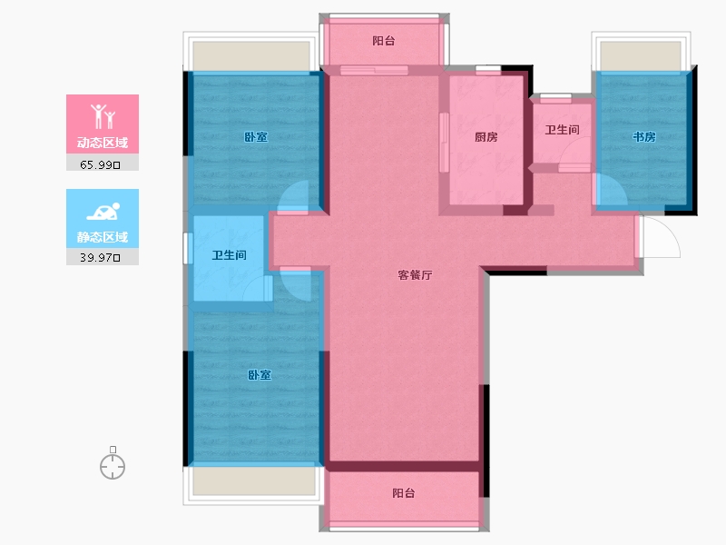 湖南省-常德市-中夏颐苑-92.81-户型库-动静分区