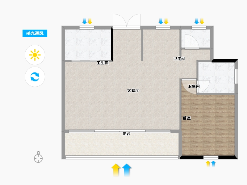 江苏省-苏州市-中梁独墅御湖-119.00-户型库-采光通风