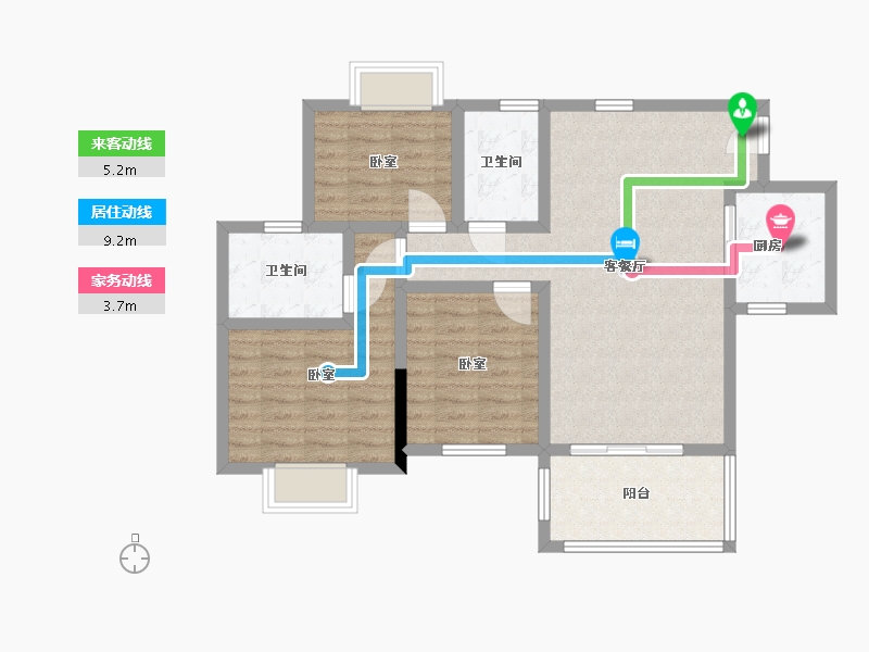 四川省-泸州市-高新悦城-85.23-户型库-动静线