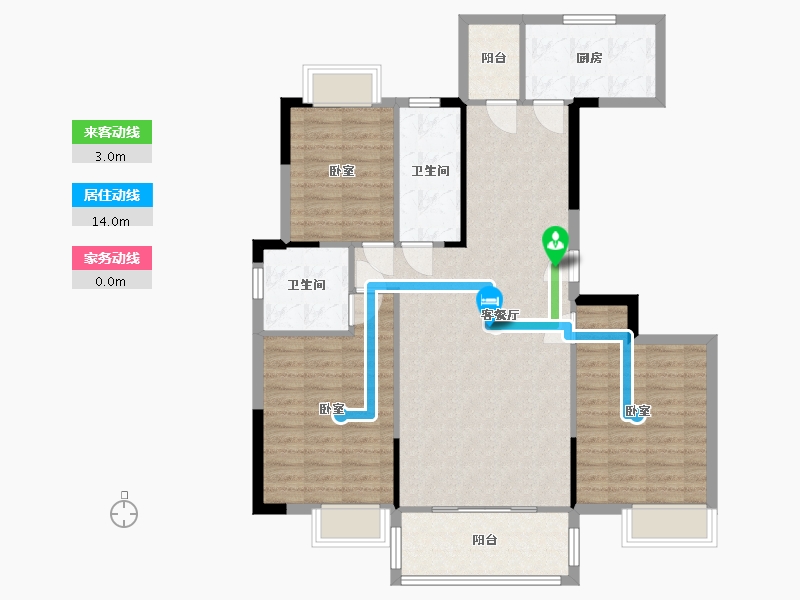 湖南省-衡阳市-雅士林欣城江岳府-105.29-户型库-动静线