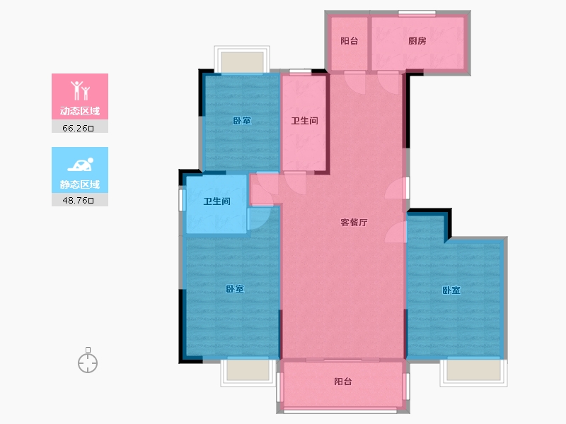 湖南省-衡阳市-雅士林欣城江岳府-105.29-户型库-动静分区