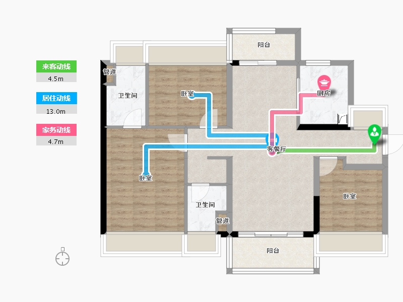 广东省-河源市-河源美的云筑-87.26-户型库-动静线