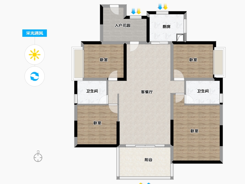 广东省-东莞市-望景台-134.29-户型库-采光通风