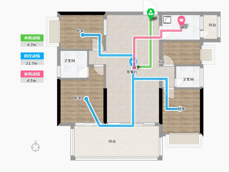 广东省-河源市-河源市商业中心|坚基·美丽城-99.00-户型库-动静线