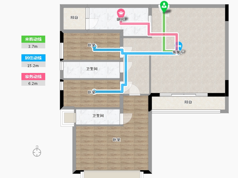 广东省-梅州市-宁江新城六期【君和盛世】-101.59-户型库-动静线