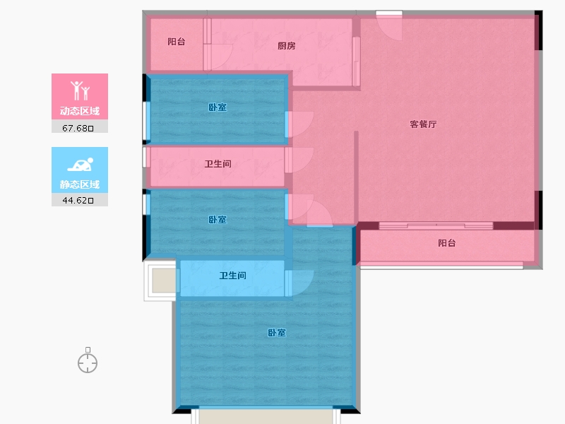 广东省-梅州市-宁江新城六期【君和盛世】-101.59-户型库-动静分区