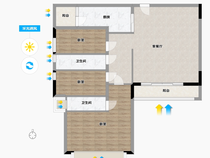 广东省-梅州市-宁江新城六期【君和盛世】-101.59-户型库-采光通风