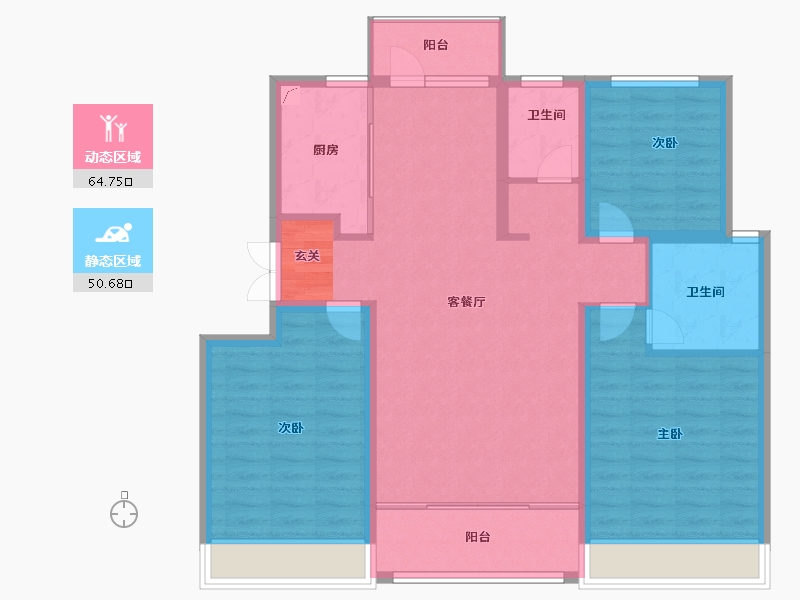 山东省-泰安市-开元盛世望岳园-104.00-户型库-动静分区