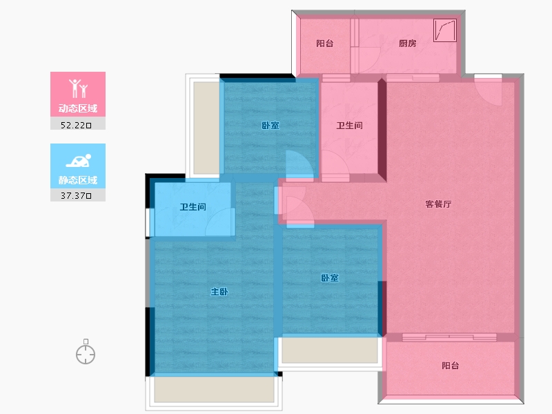 贵州省-遵义市-飞洋梦想城华府-78.89-户型库-动静分区