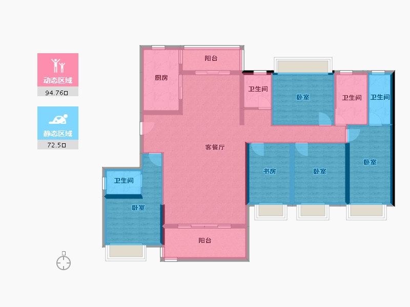 广东省-河源市-坚基·沁园和府-150.61-户型库-动静分区