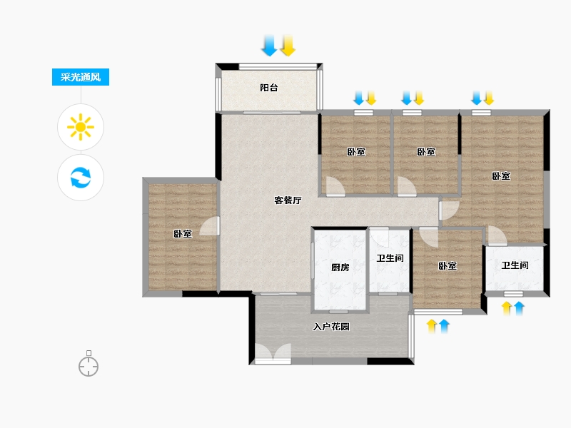 广西壮族自治区-玉林市-中建伴山壹号-133.18-户型库-采光通风