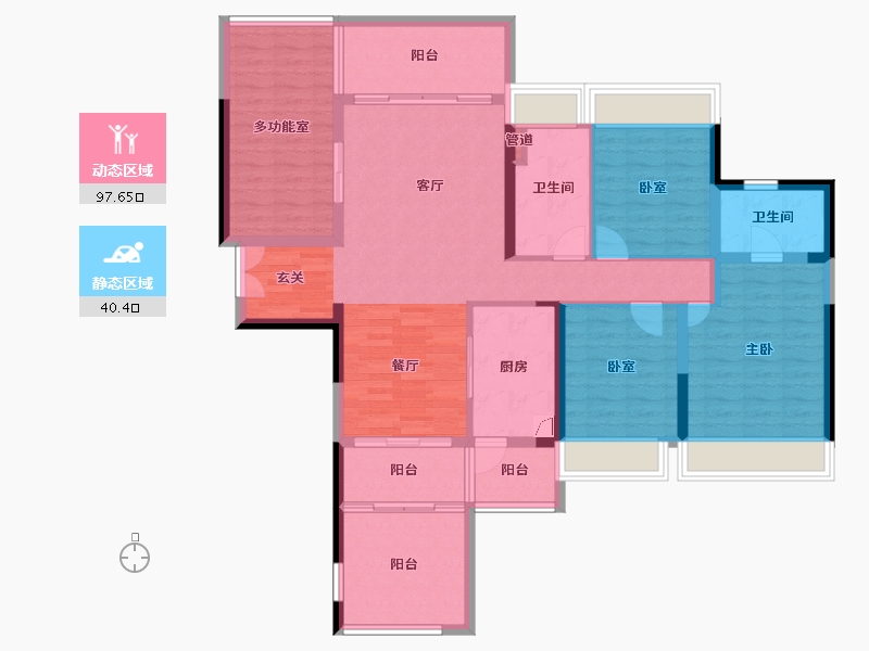 湖南省-衡阳市-合兴顺湖城-123.50-户型库-动静分区