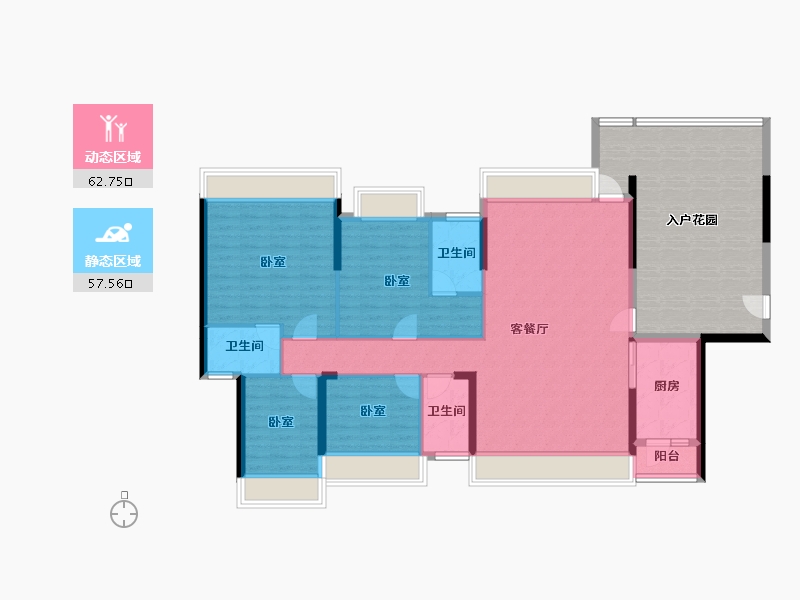 广东省-江门市-凤山水岸Ⅱ誉城-138.83-户型库-动静分区