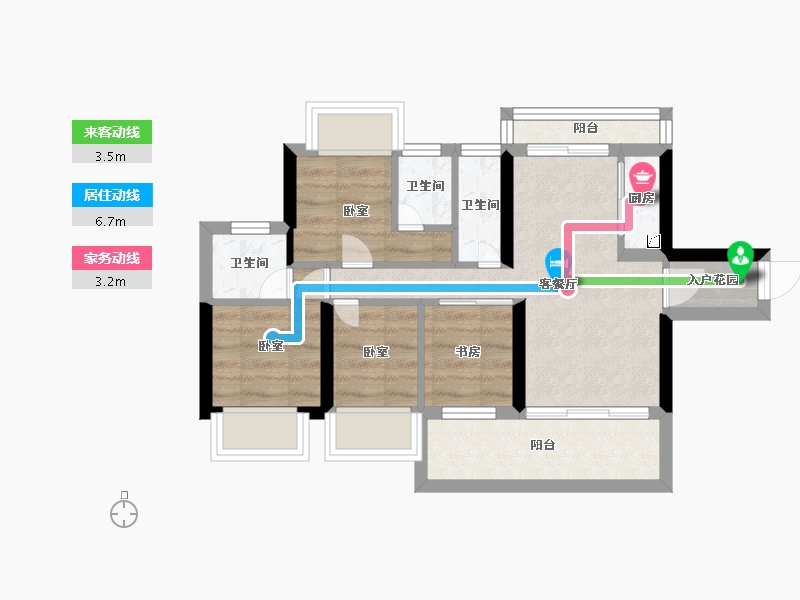 广东省-河源市-河源市商业中心|坚基·美丽城-50.16-户型库-动静线