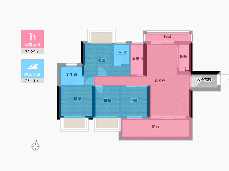 广东省-河源市-河源市商业中心|坚基·美丽城-50.16-户型库-动静分区