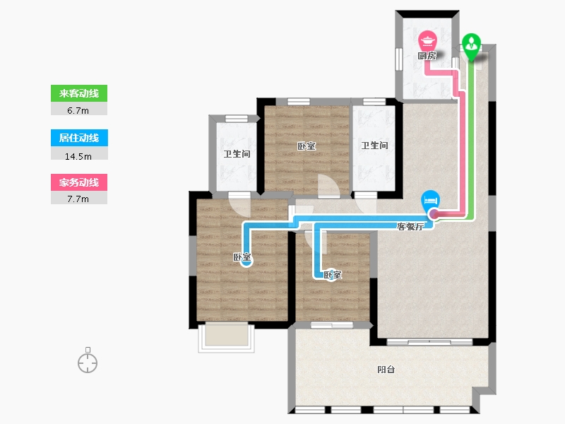 湖南省-邵阳市-阳光公园里-98.91-户型库-动静线