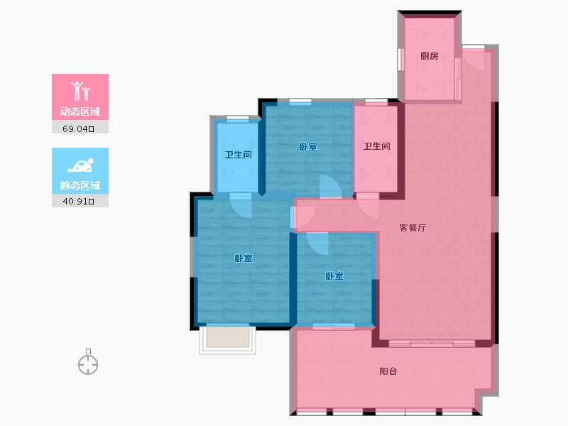 湖南省-邵阳市-阳光公园里-98.91-户型库-动静分区