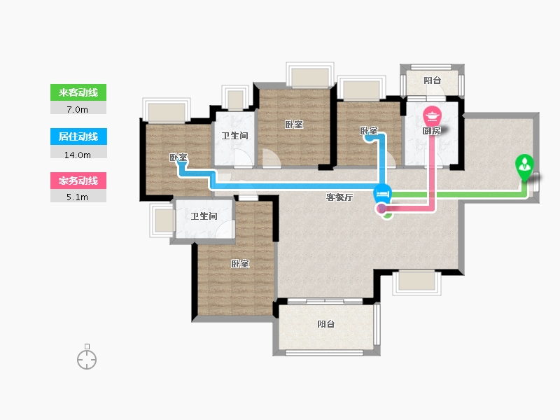 广东省-梅州市-印象唐苑-110.76-户型库-动静线