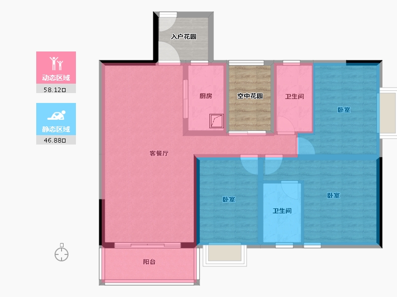 广东省-东莞市-望景台-104.05-户型库-动静分区