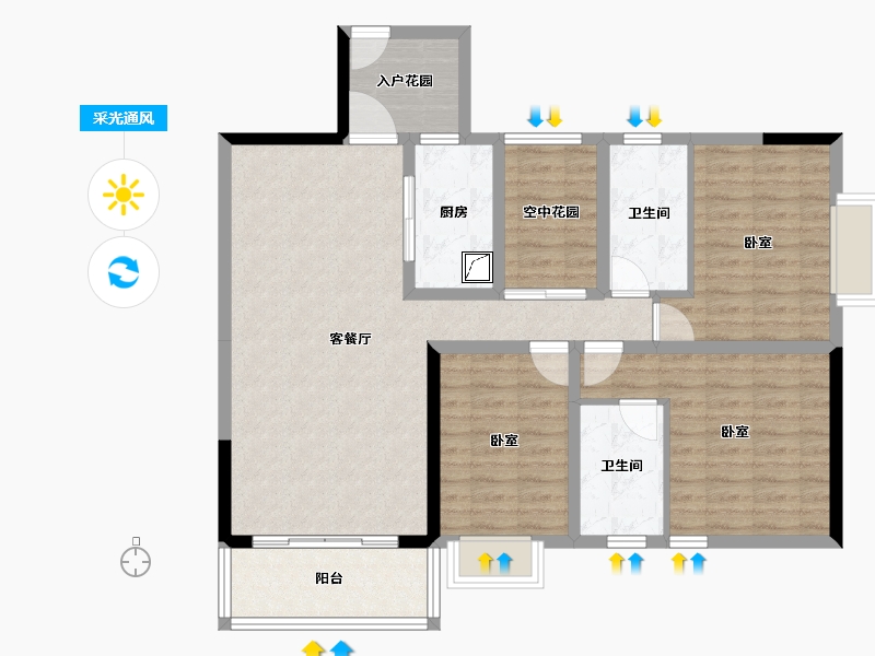 广东省-东莞市-望景台-104.05-户型库-采光通风