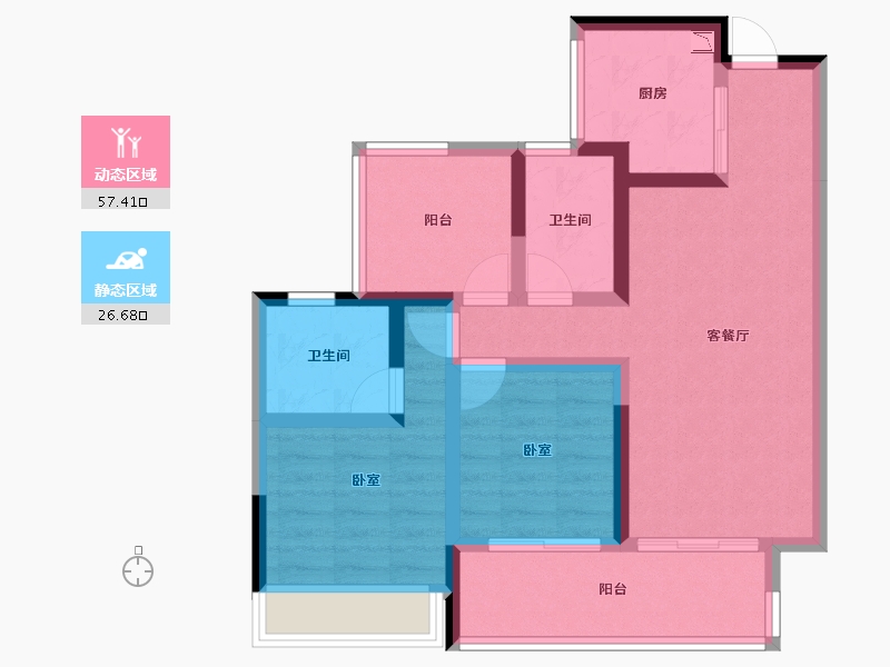 广东省-广州市-保利华侨城云禧-73.33-户型库-动静分区