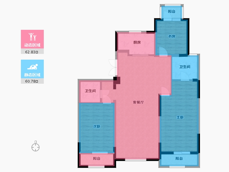 青海省-西宁市-中房蓝岸-111.05-户型库-动静分区